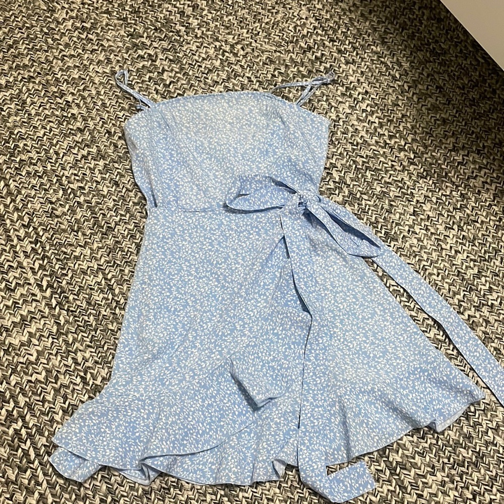 Blue SHEIN dress with white flowers